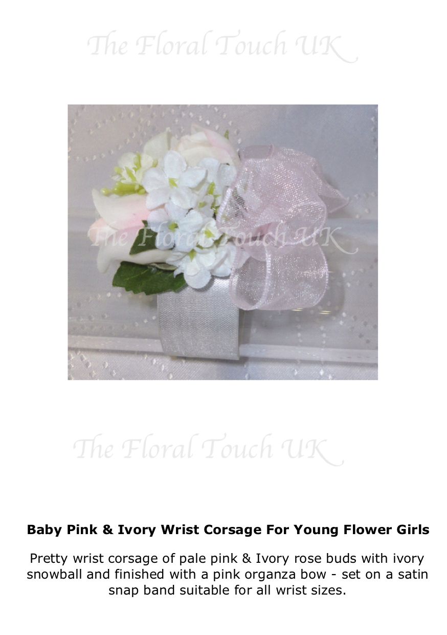 Wrist Corsages For Flower Girls Wrist Corsage for Little Bridesmaids